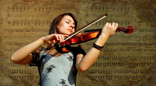Retro musical grunge violin background — Stock Photo, Image