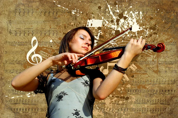 Retro-Grunge-Geige im Hintergrund — Stockfoto