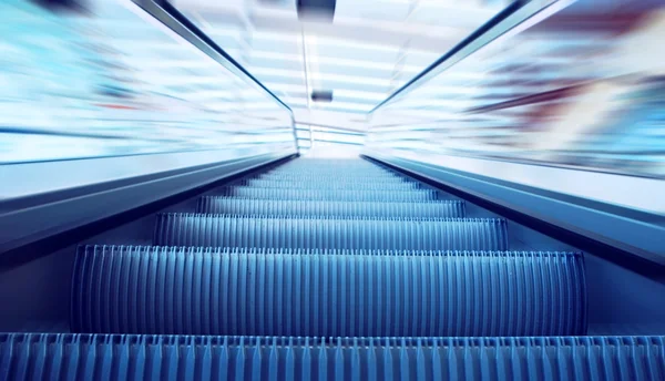 Moving escalator on the railway station — Stock Photo, Image