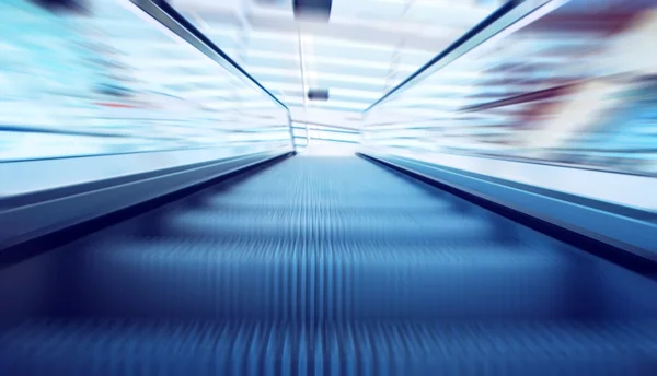 Moving escalator on the railway station — Stock Photo, Image