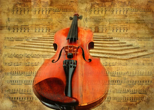 レトロな音楽グランジ ヴァイオリン背景 ロイヤリティフリーのストック画像