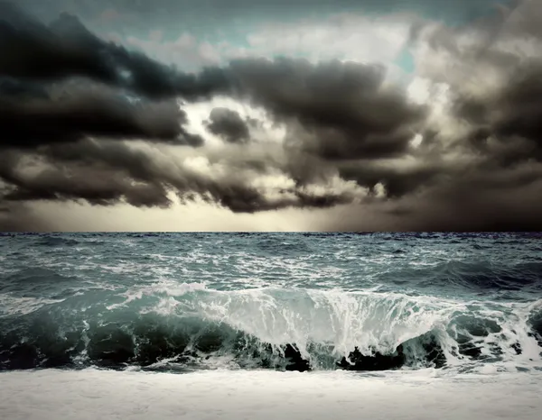 Veduta del paesaggio marino della tempesta — Foto Stock