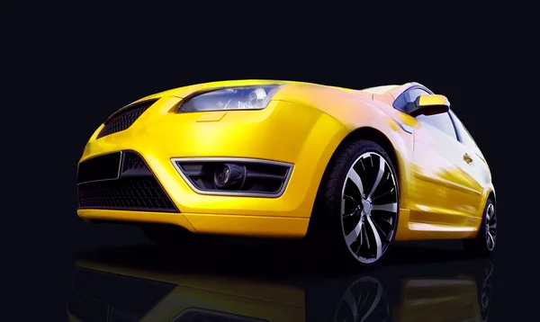 Belle voiture de sport jaune — Photo