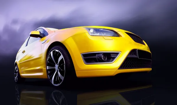 Красивый желтый спортивный автомобиль — стоковое фото