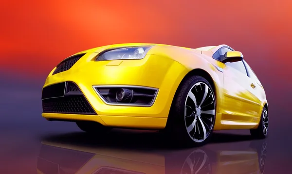 Belo carro esporte amarelo — Fotografia de Stock