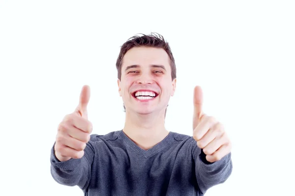 Closeup of a happy young man looking at camera — Stock Photo, Image