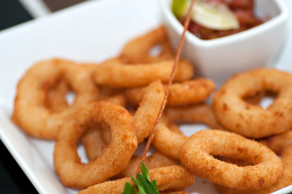 stock image Baked onion rings in batter