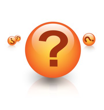 Orange Sphere with Question Mark clipart