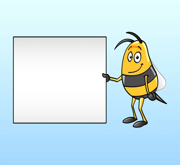 stock vector Bee holding a blank board