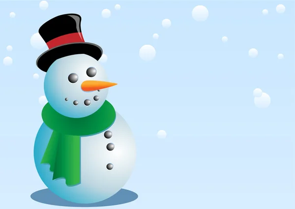 Snowman watching it snow — Stock Vector
