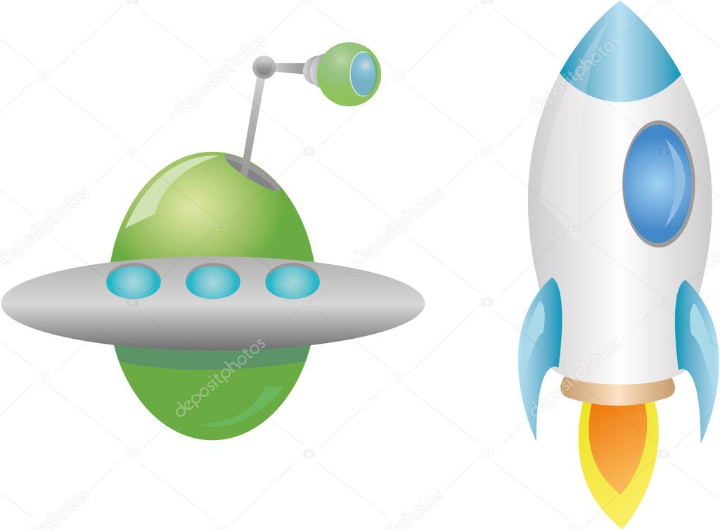 Rocket and UFO