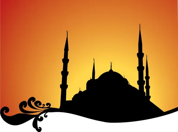 Mosque silhouette — Stock Vector