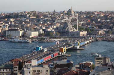 Istanbul view, with the Galata Bridge clipart