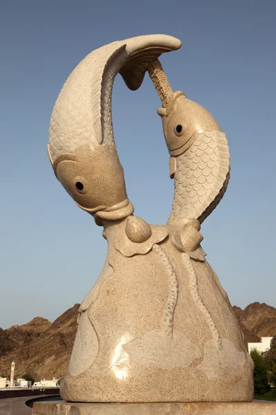 Fisk skulptur i muttrah, oman — Stockfoto