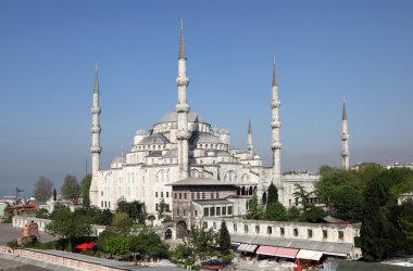 The famous Sultan Ahmed Mosque (Blue Mosque) in Istanbul, Turkey clipart