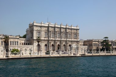 View of Dolmabahce palace from the Bosphorus, Istanbul, Turkey clipart