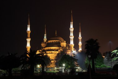 The famous Sultan Ahmed Mosque (Blue Mosque) in Istanbul, Turkey clipart