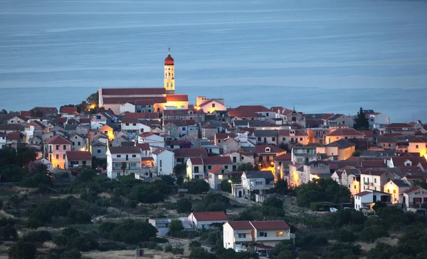 Croatian town Betina at dusk — Stock Photo, Image