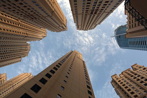 Highrise buildings at Jumeirah Beach Residence in Dubai Marina — Stock Photo, Image