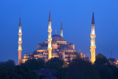 Blue Mosque at night. Istanbul, Turkey clipart