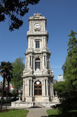 Clock tower at Dolmabahce Palace in Istanbul clipart