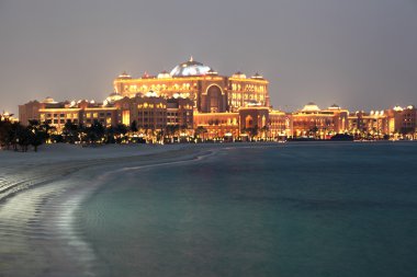Emirates Palace Hotel at night. Abu Dhabi clipart