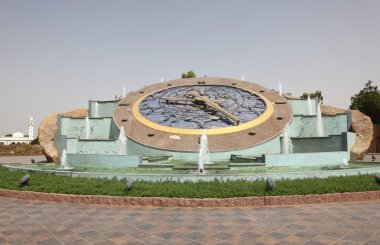 Roundabout clock in Al Ain, Abu Dhabi clipart