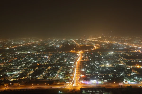 Aerial view of Dubai suburb at night — Stock Photo, Image