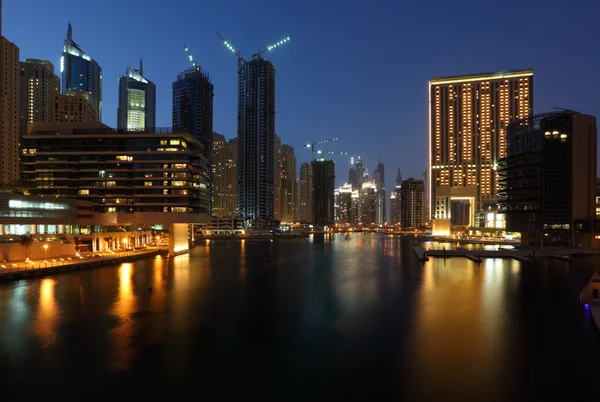 Dubai Marina di notte — Foto Stock