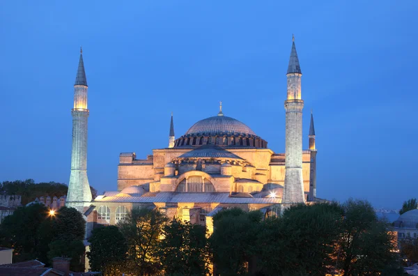 Hagia Sophia mosque at night. Istanbul — Stock Photo, Image