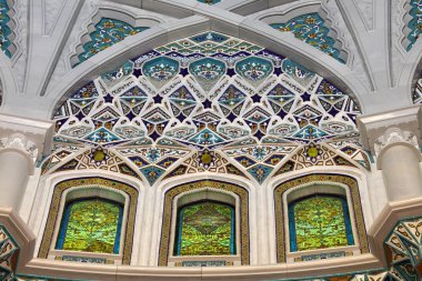 Interior of the Grand Mosque in Muscat clipart