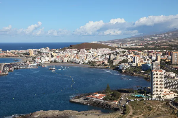 Flygfoto över los cristianos, kanariska ön Teneriffa, Spanien — Stockfoto