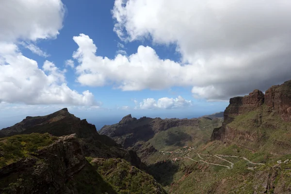 View towards the Masca ravine on Canary Island Tenerife, Spain — Stock Photo, Image