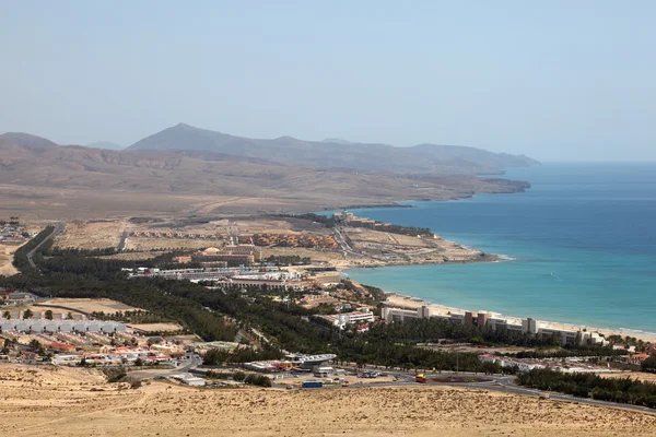 Flygfoto över costa calma, fuerteventura Spanien — Stockfoto