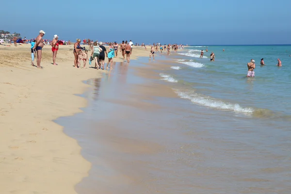 Beach Jandia Playa on Canary Island Fuerteventura, Spain. Photo taken at 19 — Stock Photo, Image