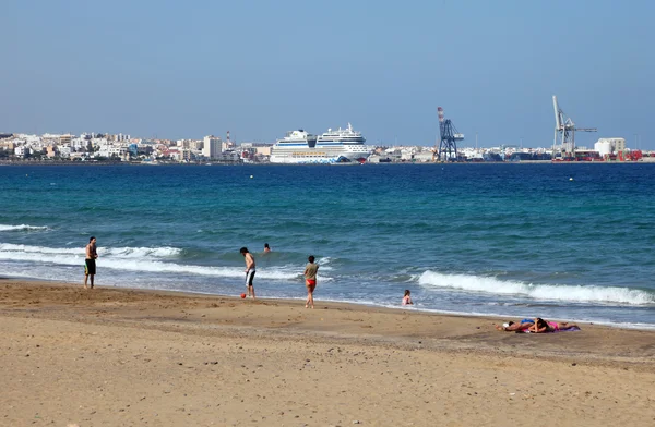 Playa blanca plaży w puerto del rosario, Kanaryjskie wyspy fuerteventura, spai — Zdjęcie stockowe