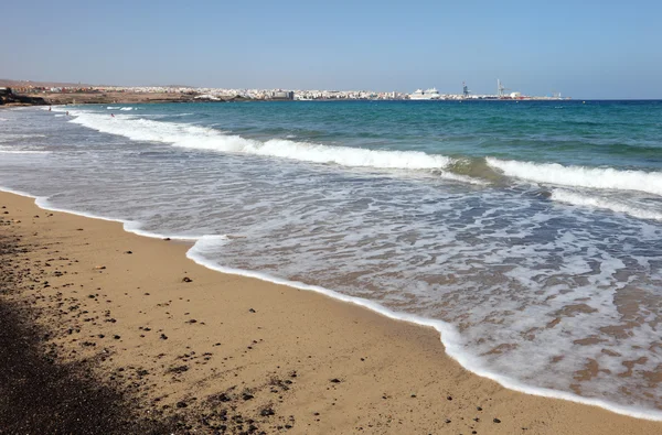 Praia Blanca em Puerto del Rosario, Ilha Canária Fuerteventura, Spai — Fotografia de Stock