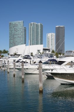 Boats at Miami Bayside Marina, Florida clipart