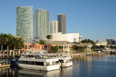 Bayside Marina in Downtown Miami, Florida USA clipart