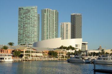 Bayside view of Downtown Miami, Florida USA clipart