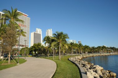 Promenade at the bayside of Downtown Miami, Florida clipart