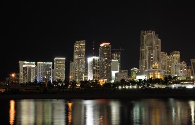 Downtown Miami at night, Florida USA clipart