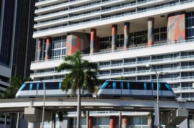 The fully automated Miami downtown train system clipart