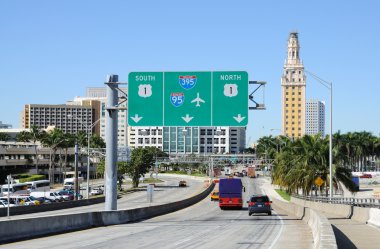 Miami Downtown view from Port Boulevard, Florida USA clipart