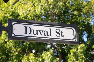 Duval street sign in Key West, Florida Keys clipart