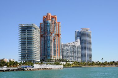 Highrise Apartment Buildings at Miami Beach, Florida clipart