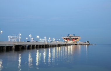 Pier in St Petersburt at night, Florida USA clipart