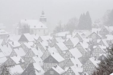 German town Freudenberg in winter clipart