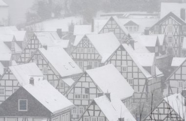 Traditional half timbered houses in Germany clipart