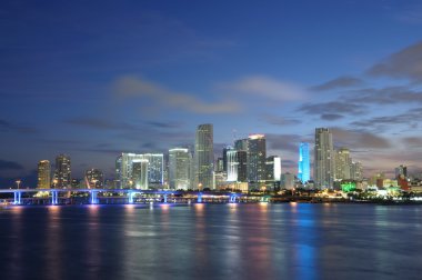 Downtown Miami at dusk, Florida USA clipart